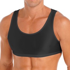 Men Sleeveless Muscle Half T-Shirts Basic Tank Crop Tops Fitness Gym Sports Vest