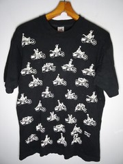 Vintage Fashion Victim T Shirt Large 90s AOP Sex Motorcycle Humor Tee