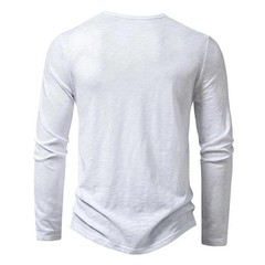 Camisa De Manga Larga Moda Lujo Camiseta Elegante Algodón Cuello V Para Hombres