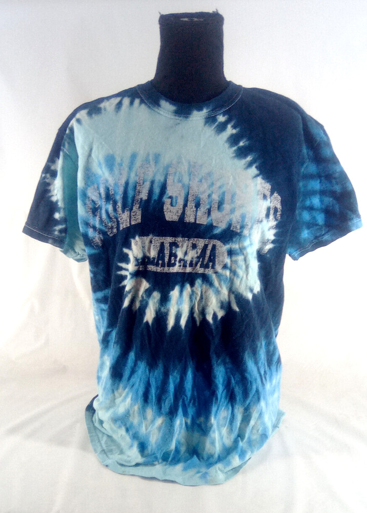 Gulf Shores Alabama T-Shirt Size Medium Blue Tie Dye