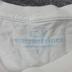 Vineyard Vines Shirt Mens Small White Long Sleeve Flag Graphic Pocket Tee USA