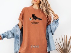 Crow Shirt, Coffee Lover T-shirt, Comfort Colors Shirt, Unisex Garment-Dyed Tee