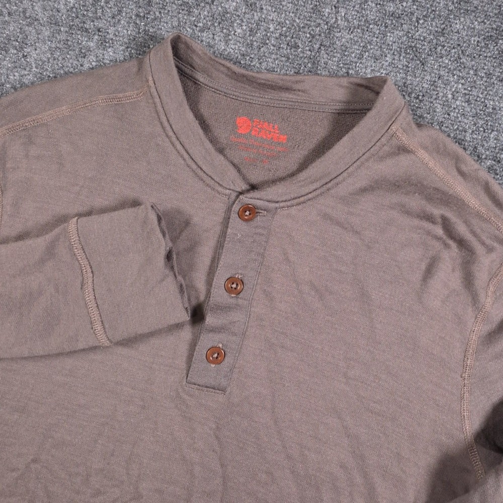Fjallraven Lappland Merino Henley Mens Medium Brown Long Sleeve Wool Base Layer