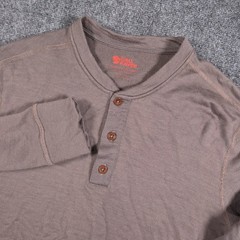 Fjallraven Lappland Merino Henley Mens Medium Brown Long Sleeve Wool Base Layer