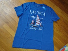 NWT, $35. MSRP, Mens Nautica Cotton Blend Graphic T-Shirt, Blue