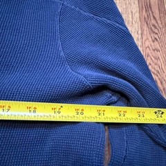 Polo Ralph Lauren RLX Blue Thermal Waffle Sleeve Shirt Fits Slim Large