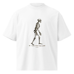Unisex organic japanese skeleton oversized high neck t-shirt
