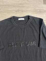 Helmut Lang Shirt Mens Small Black Embroidered Logo Graphic Tee T-Shirt Designer
