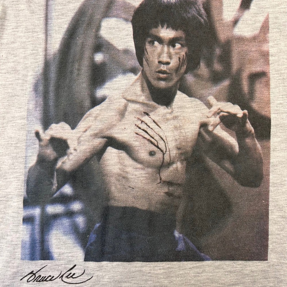 Official Bruce Lee Enter the Dragon Graphic T-Shirt Men’s Medium Heather Gray