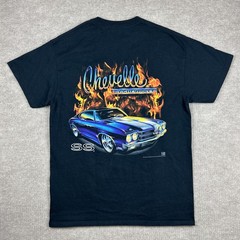 Chevelle 454 SS Heavyweight T-Shirt Size Adult Large Black Double Sided Muscle