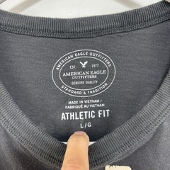 American Eagle TShirt Mens L Gray Athletic Fit Classic USA Preppy Y2K Grunge