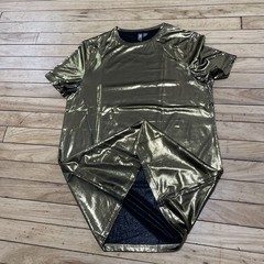 ASOS Shiny Gold Shirt Adult S Metallic Bright Shiny Disco 1970s NY Club Scene