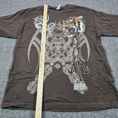 Animal Planet Shirt Mens XL Brown Tiger Tribal Graphic T-Shirt Tee Alstyle Y2K