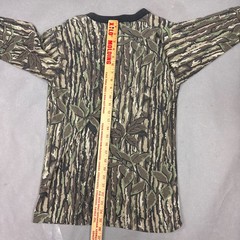 Vintage Spartan Shirt Mens Medium Green Realtree Made USA 90s Ringer Hunt Faded
