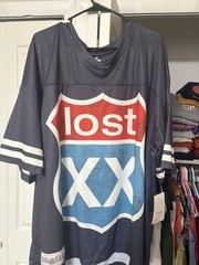 2XL Lost Americana MGK Mesh Jersey V-Neck Short Sleeve Merch Black Polyester XX