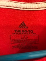 Adidas Performance Tee Red Short Sleeve T-Shirt Cotton/Polyester Size L