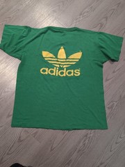 Vintage 70s Adidas Trefoil Big Logo Athletic Sportswear Graphic T-Shirt Size XL