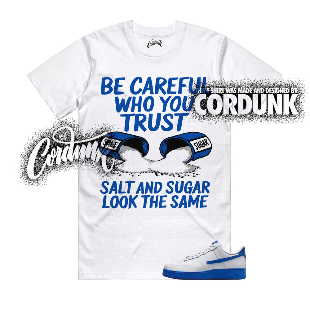 Air Force 1 Game Royal Blue White Hyper Dunk Low T Shirt Match SUGAR