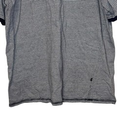 Mecca Men’s Shirt Y2K Vintage Streetwear Striped Ringer Zipper Pocket Black 2XL