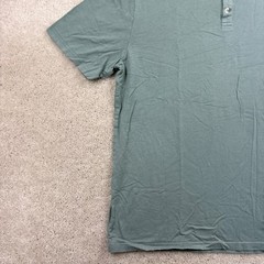 Free Fly T Shirt Mens Size Large Green Short Sleeve Henley Cotton Viscose