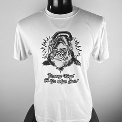 Jerzees Mens T-Shirt Ape With Headphones Groovy Vinyl To Go Ape Over L *