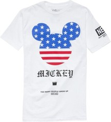 Neff Men’s Patriot Mickey Mouse T-Shirt Casual Tee White/Red Size Large New