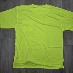 Walls Hi Vis Shirt Large Yellow Short Sleeve Tee Moisture Wick Anti Odor Rugged