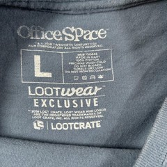 Office Space Shirt Mens Large Blue Lootwear PC Load Letter Graphic Movie Tee