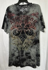 Vintage Affliction Dark Consequences flocked graphic crystal washed t-shirt XL