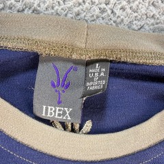 Ibex Superwashed Merino Wool Long Sleeve Shirt Men’s Large L Top Blue Hiking USA