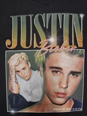 Justin Bieber Medium Shirt Black Front And Back Print NWT Thailand
