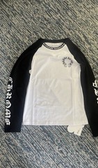 Chrome Hearts Men’s Black White Graphic Print Long Sleeve Crew Neck T-Shirt M
