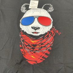 SOOOEC Shirt Mens Medium Black Sound Activated LED Panda Graphic Tee Novelty