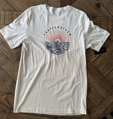 TravisMathew Beach Cities Men’s White Graphic Print Logo Crew Neck Tee M