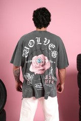 Darc Sport x Von Dutch NFGU Premium Oversized Tee Wolf Gray Pink Rose Medium