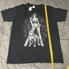 Fruit Of The Loom Tshirt Shirt Dog Tatted Woman Sugar Skull Make Up New Large