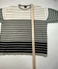 Gusto Collection Men’s XL 100% Acrylic Gray Striped Pullover TShirt