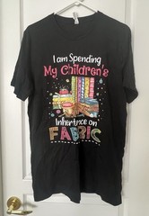 Quilters Theme T-Shirt Size Large U.S.A. 100% Cotton Bella + Canvas