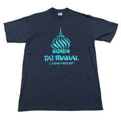 Vintage Donald Trump Taj Mahal Shirt Men Large Black Tee Casino Resort 90s USA