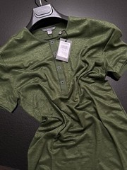 John Varvatos Collection Luxury Henley – Mercerized Linen – Raw Edges – Vtg 2020