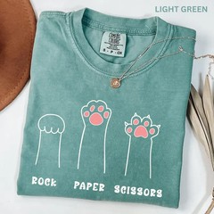 Funny Cat Paw T-Shirt Rock Paper Scissors Funny Animal Lover Graphic Shirt