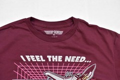 Top Gun Mens I Feel The Need…The Need For Speed! Burgandy Shirt New Large