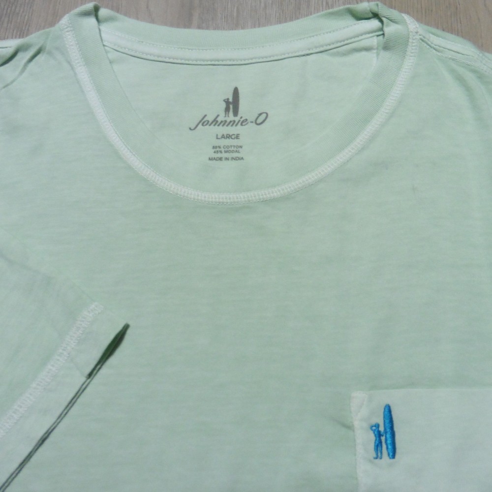JOHNNIE O Mens L LARGE T SHIRT DALE 2.0 PISTACHIO GREEN SHORT SLEEVE GOLF TEE