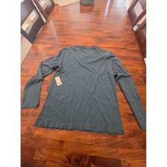 Banana Republic Men’s Long Sleeve Crewneck Shirt Heather Charcoal Large Sku 65