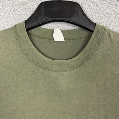 VTG Army Green T Shirt Single Stitch Olive MZRS 16.5” PTP Military Distress 70s