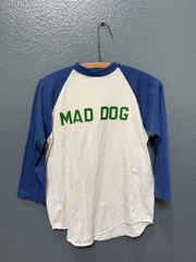 Vintage 70’s Stedman Softball Graphic Cotton Raglan Shirt Size Medium White
