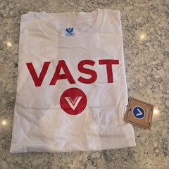 Vast – Men’s Climate Change Long Sleeve T-Shirt Size: L White with Red Logo NWT