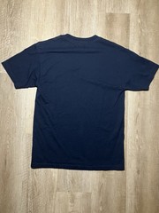 Awake Metallic Foil Logo Tee Shirt Navy Blue Size Medium