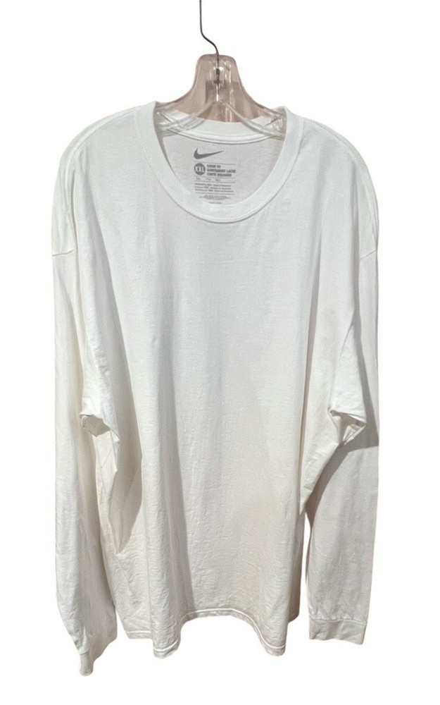 Nike Tee Shirt MXXL White Long Sleeves 100% Cotton Machine Wash
