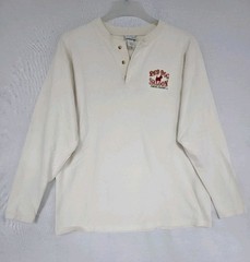 Vtg Red Dog Saloon Bar Juneau Alaska L/S Henley Shirt Embroidered Men’s L (G8)
